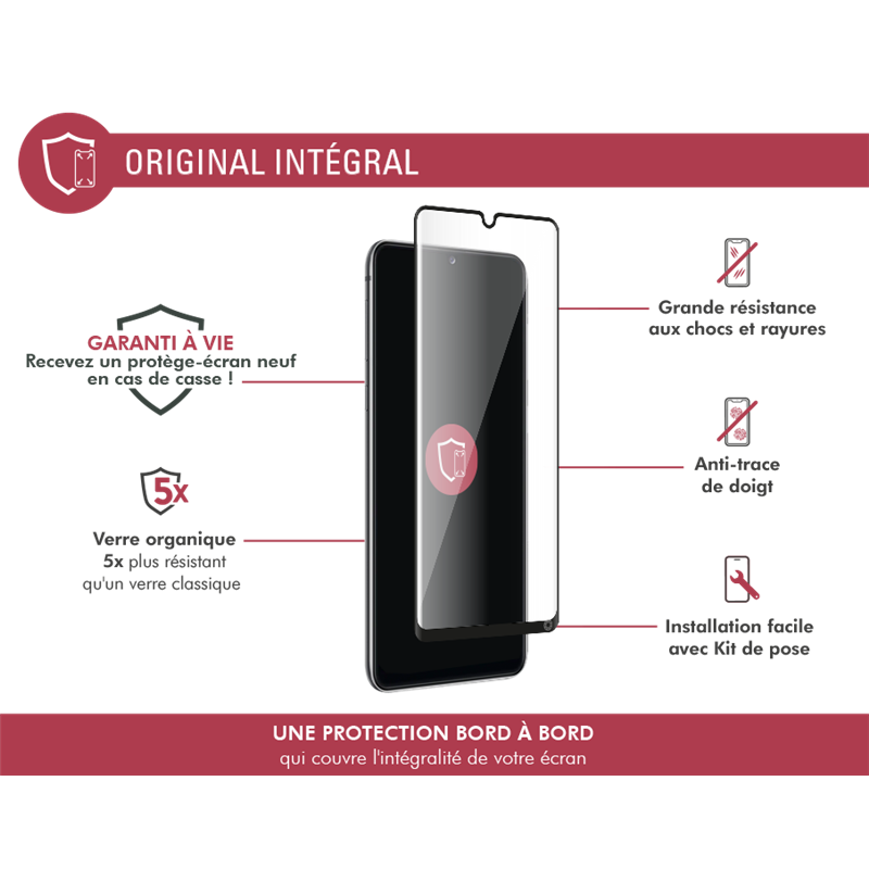 Image secondaire de Protège écran Samsung G A31 2.5D Original - Garanti à vie Force Glass