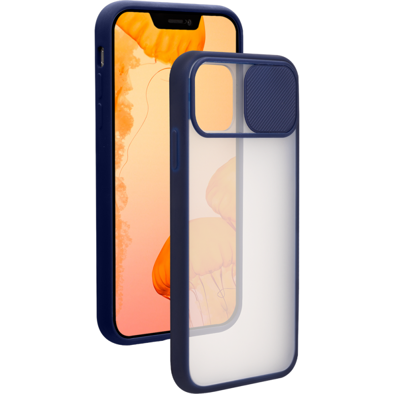 Coque iPhone 12 / 12 Pro Slide Contour Bleu Bigben