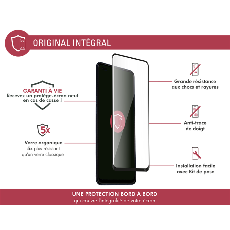 Image secondaire de Protège écran Oppo Reno 4 2.5D Original - Garanti à vie Force Glass