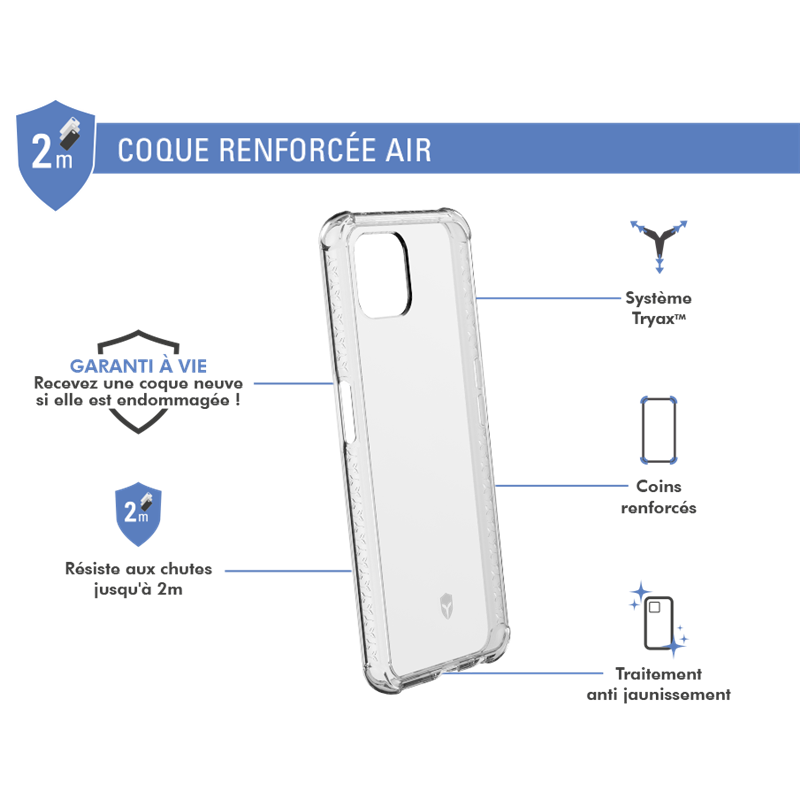 Image secondaire de Coque Renforcée Oppo Reno 4Z AIR Transparente - Garantie à vie Force C