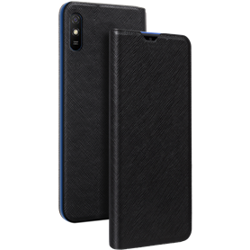 Etui Folio Xiaomi Redmi 9A Noir - Porte-carte intégré Bigben