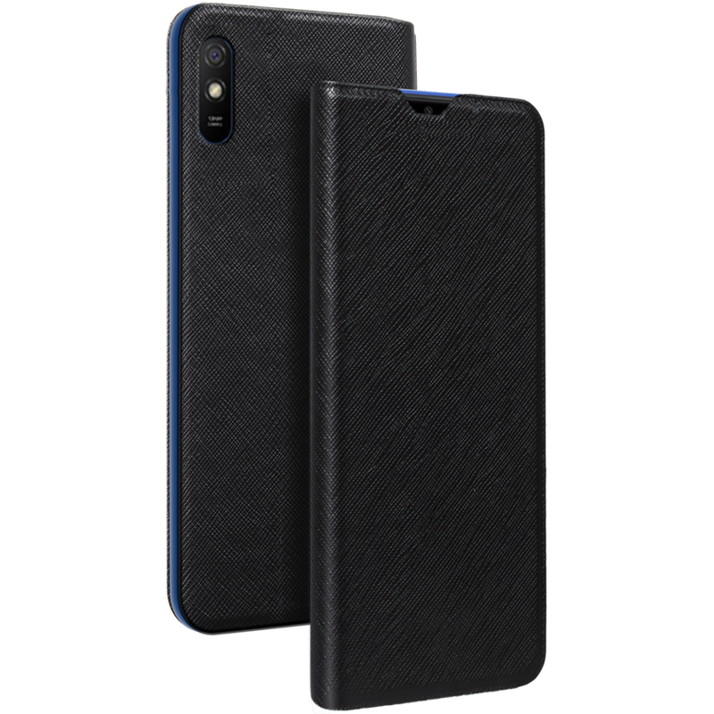 Etui Folio Xiaomi Redmi 9A Noir - Porte-carte intégré Bigben