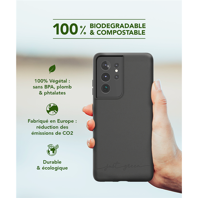 Image secondaire de Coque Samsung G S21 Ultra 5G Natura Noire - Eco-conçue Just Green