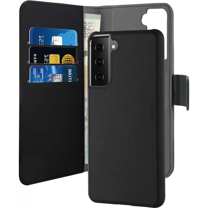 Folio Coque Magnétique 2 en 1 Noir pour Samsung G S21+ 5G Puro