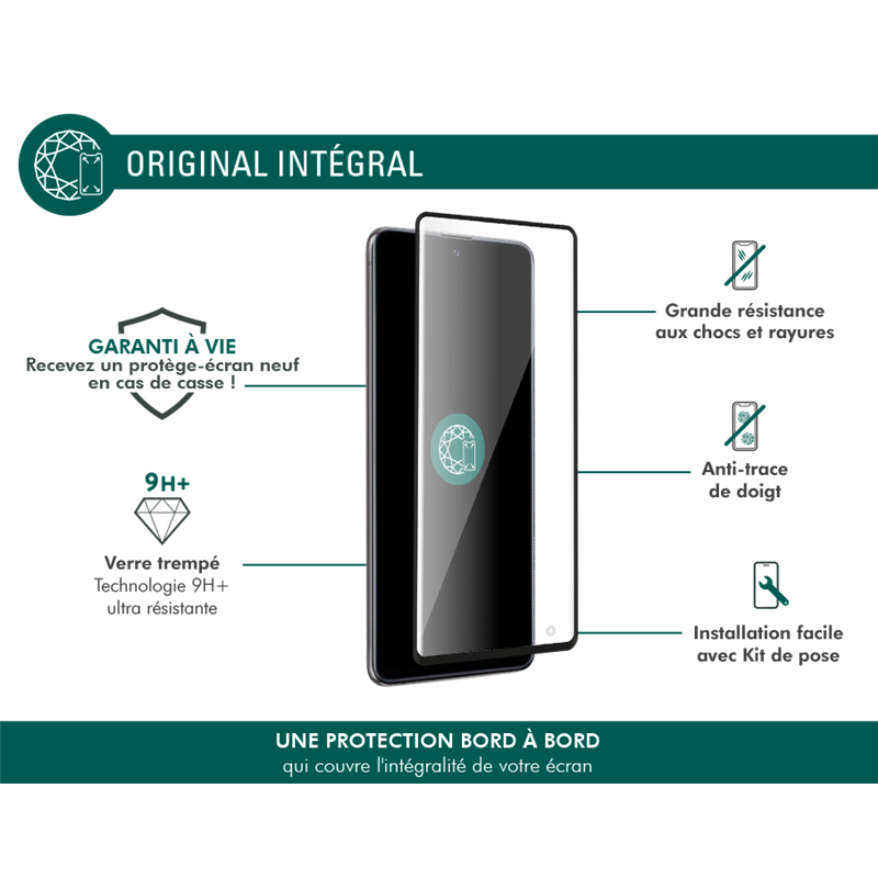 Image secondaire de Protège écran Samsung G A72 4G 2.5D Original - Garanti à vie Force Gla
