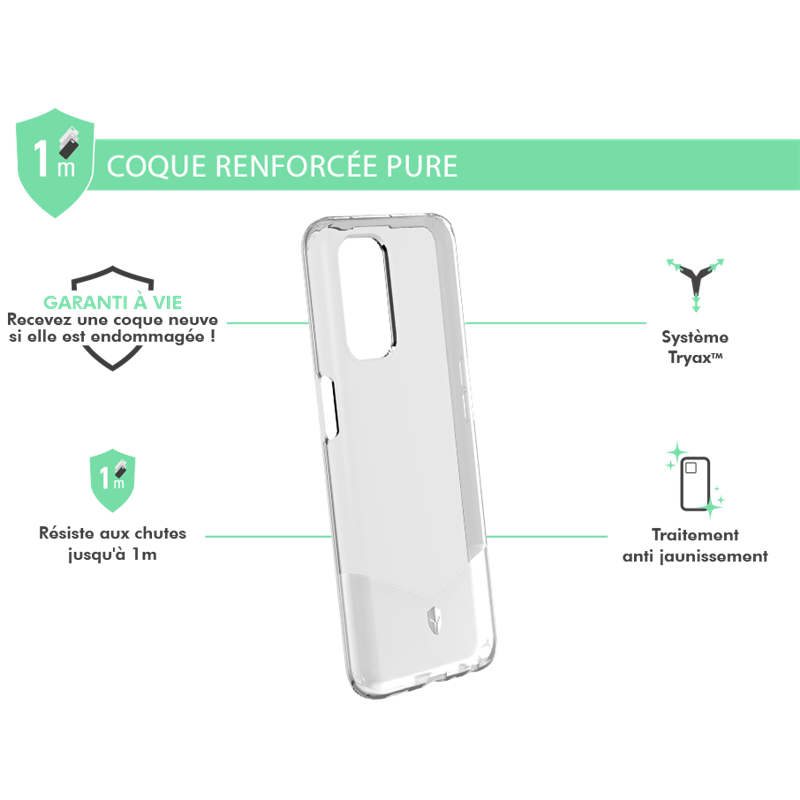 Image secondaire de Coque Renforcée Oppo A54 5G/A74 5G PURE Transparente - Garantie à vie 