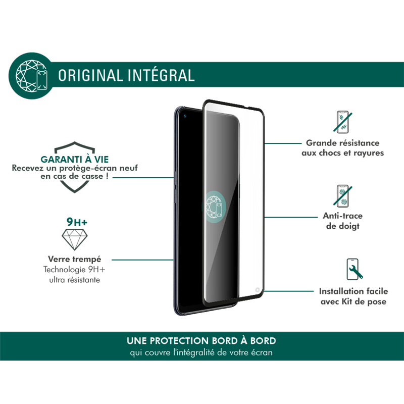 Image secondaire de Protège écran Oppo A94 5G 2.5D Original - Garanti à vie Force Glass