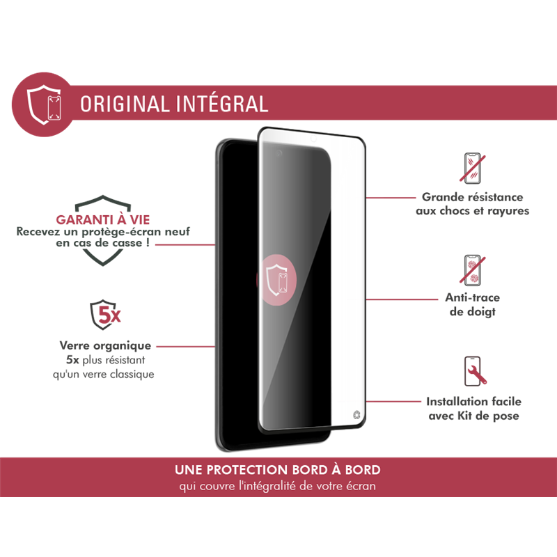 Image secondaire de Protège écran Samsung G S21FE 2.5D Original - Garanti à vie Force Glas
