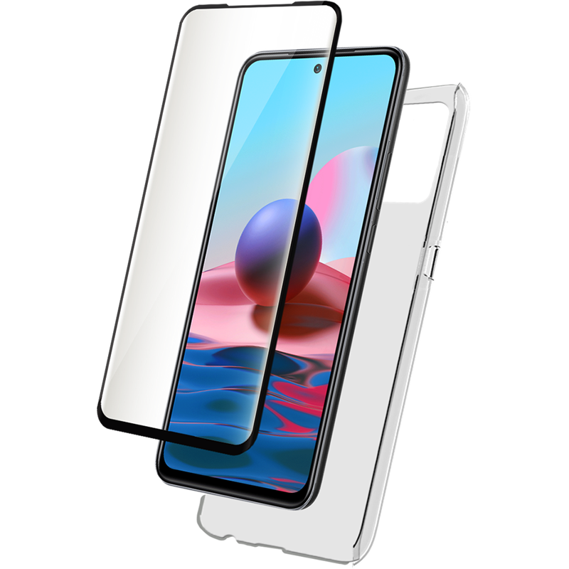 Pack Redmi Note 10/10s Accessoires Coque Transparente + Verre trempé B