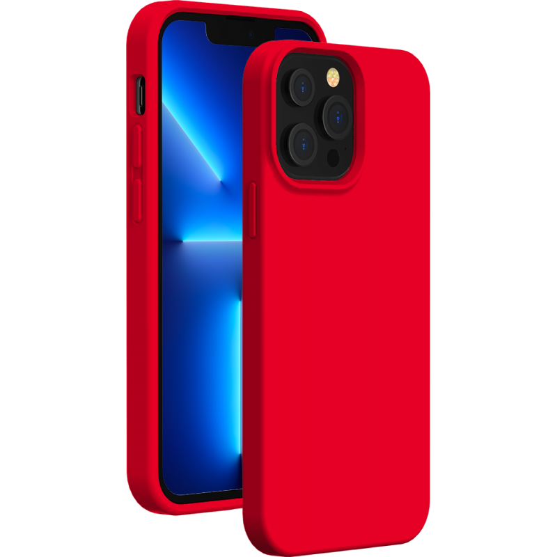 Coque Silicone SoftTouch Rouge pour iPhone 13 Pro Max Bigben