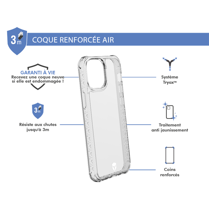 Image secondaire de Coque Renforcée iPhone 13 mini AIR Transparente - Garantie à vie Force