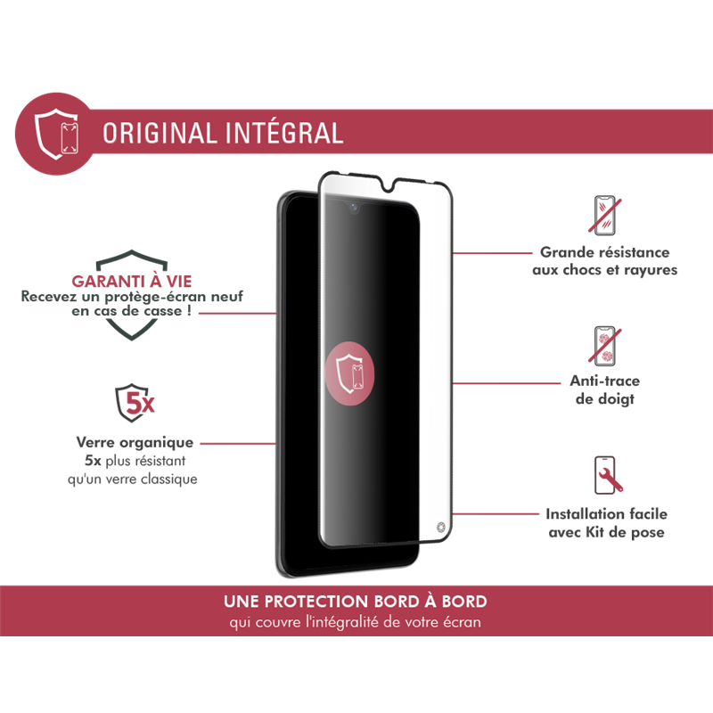 Image secondaire de Protège écran Vivo V21 4G/5G 2.5D Original - Garanti à vie Force Glass