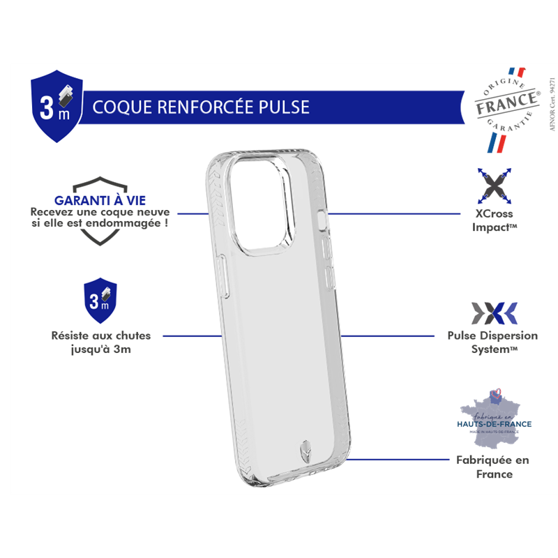 Image secondaire de Coque Renforcée iPhone 13 Pro PULSE Origine France Garantie Garantie à