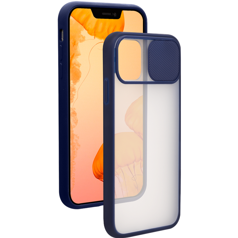 Coque iPhone 13 mini Slide Contour Bleu Bigben