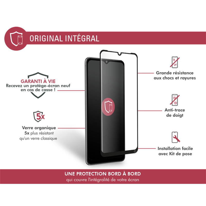 Image secondaire de Protège écran Samsung G A33 5G 2.5D Original - Garanti à vie Force Gla