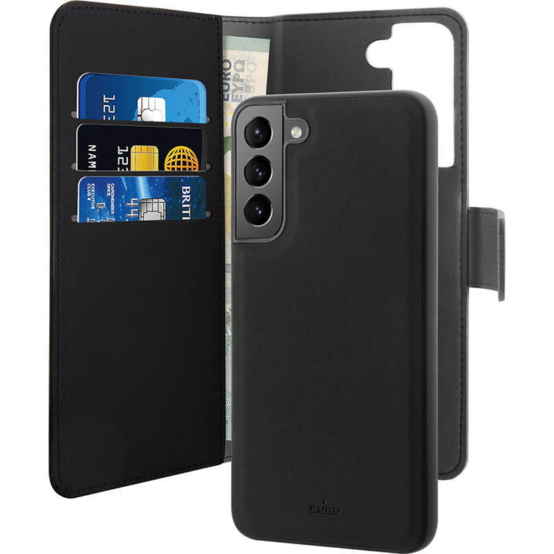 Folio 2 en 1 Samsung G S22+ 5G Coque Magnétique Noir Puro