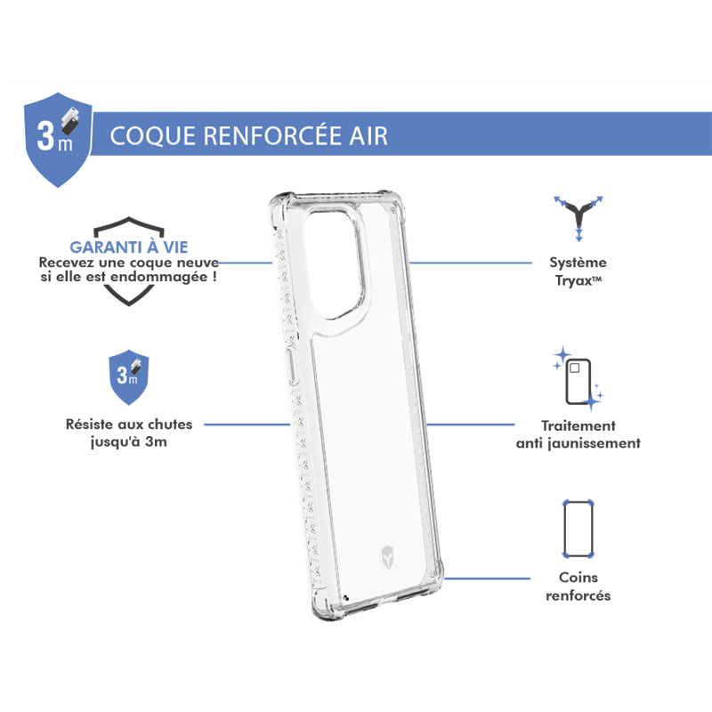 Image secondaire de Coque Renforcée Oppo Find X5 AIR Transparente - Garantie à vie Force C