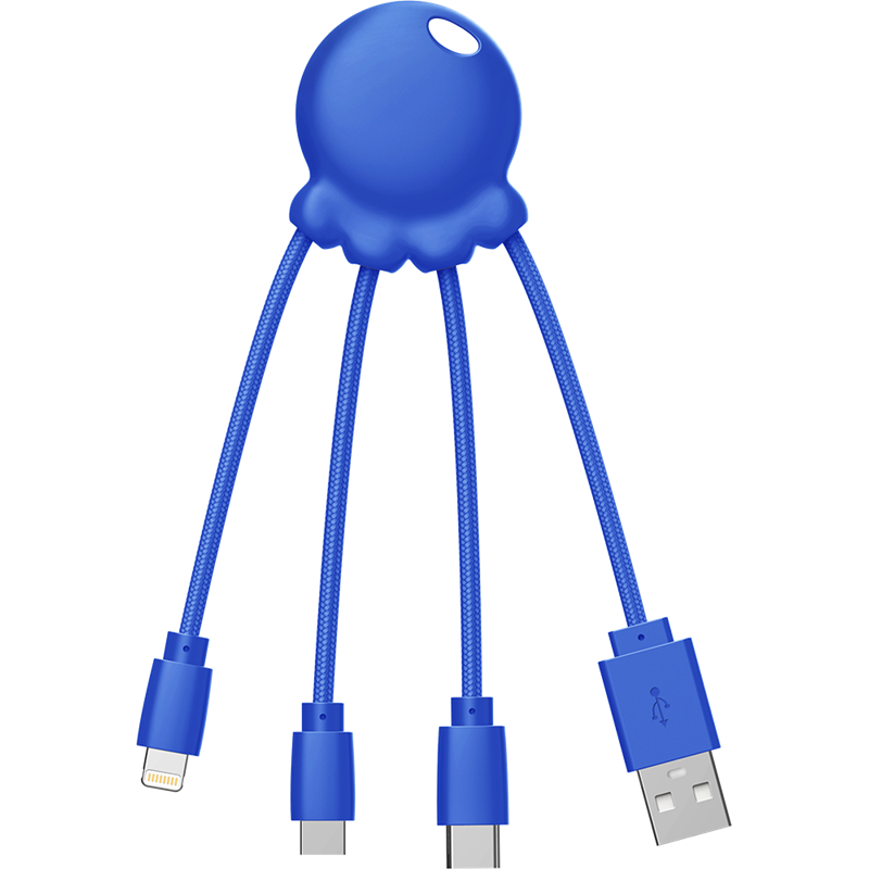 Câble 3 en 1 Octopus Ecoresponsable USB A/micro USB & USB C & Lightning