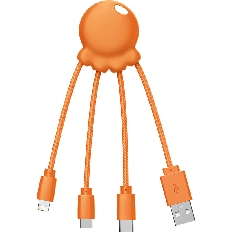 Câble 3 en 1 Octopus Ecoresponsable USB A/micro USB & USB C & Lightnin