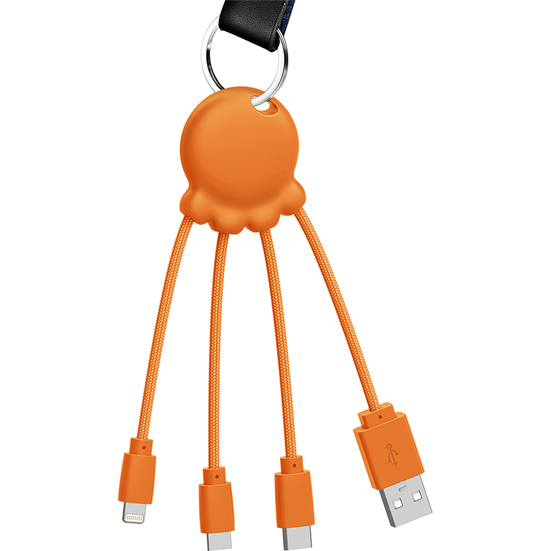 Image secondaire de Câble 3 en 1 Octopus Ecoresponsable USB A/micro USB & USB C & Lightnin