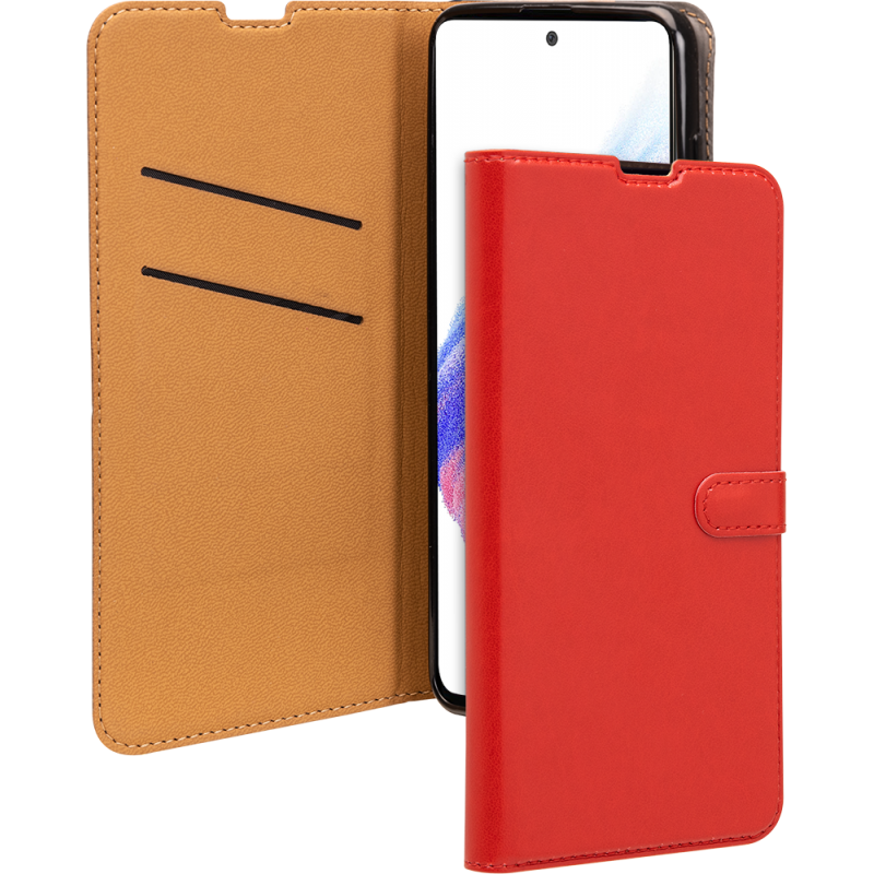 Etui Folio Wallet Samsung G A53 5G Rouge - Fermeture avec languette aimantée