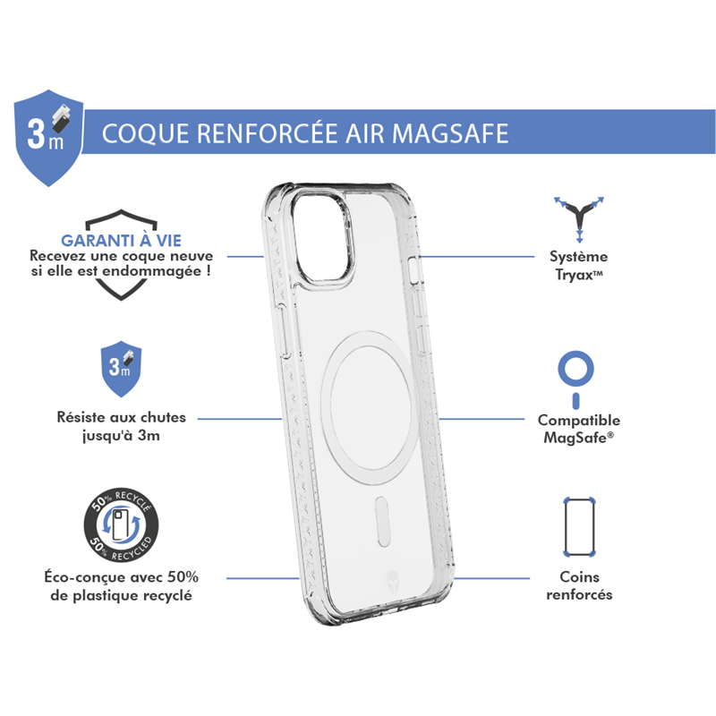 Image secondaire de Coque Renforcée iPhone 14 Plus AIR Compatible MagSafe Transparente - G