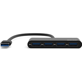 USB A 3.0 to 4 ports USB A SuperSpeed 3.0 Hub Black Port