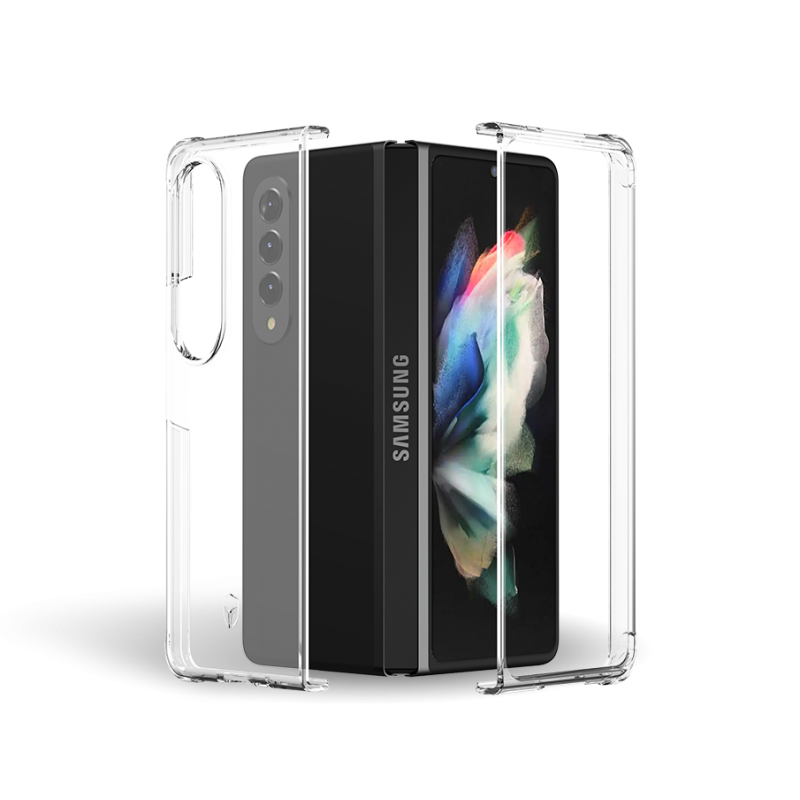 Double Coque Renforcée Samsung G Z Fold 4 DUO Transparente - Garantie 