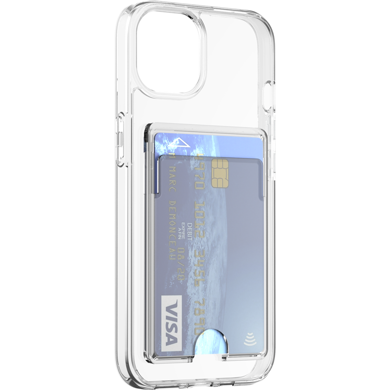 Coque iPhone 14 Hybride avec porte-carte intégré Transparente Bigben