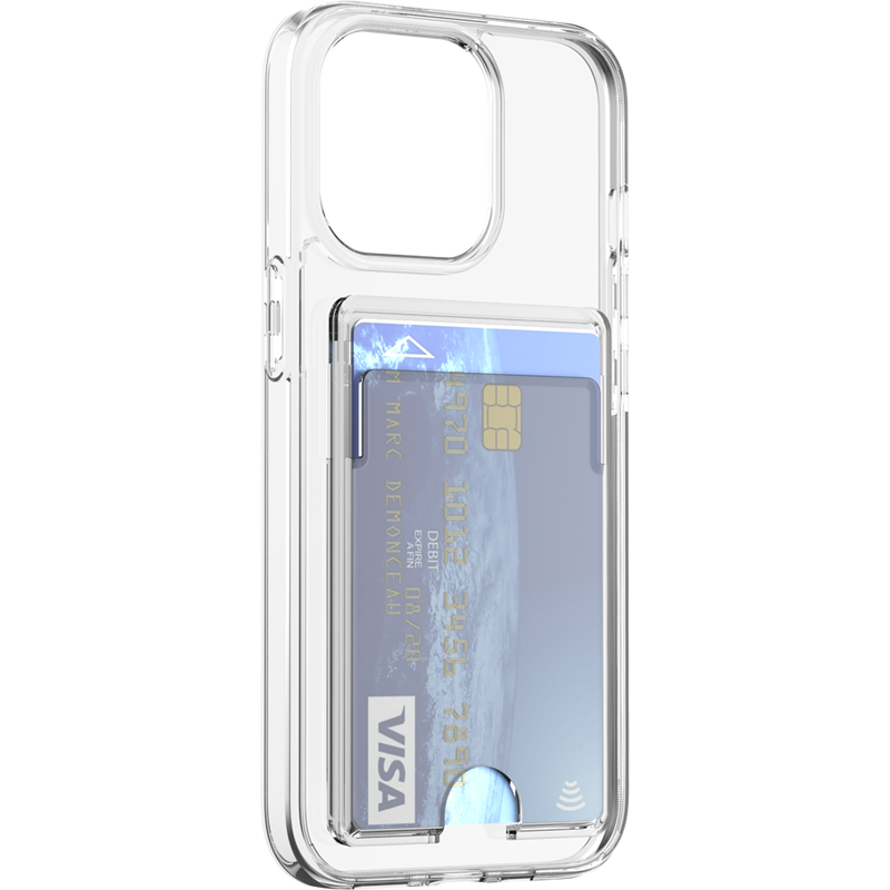 Coque iPhone 14 Pro Hybride avec porte-carte intégré Transparente Bigb