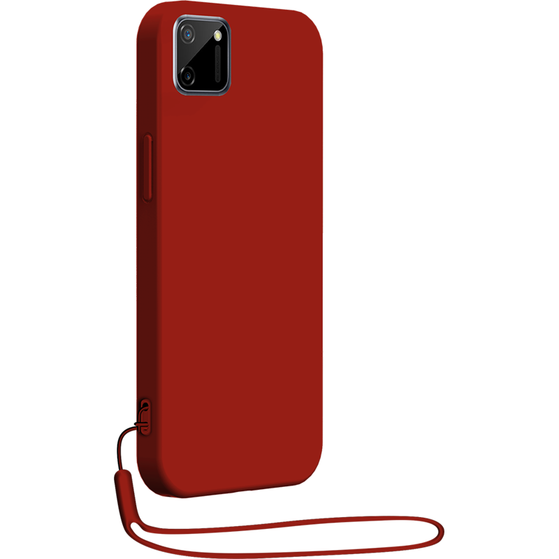 Coque Silicone + dragonne assortie Rouge pour RealMe C11 2021 Bigben