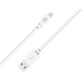 Câble USB A/micro USB 1,2m Blanc - 2.1A - 100% Plastique recyclé Bigbe
