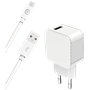 Chargeur maison USB A 2.4A FastCharge + Câble USB A/micro USB Blanc - 