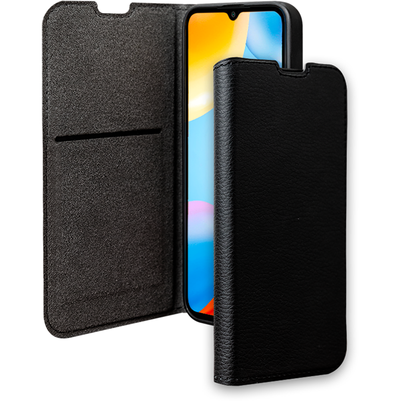 Etui Folio Wallet Xiaomi Redmi 10C Support vidéo Noir - 65% Plastique 