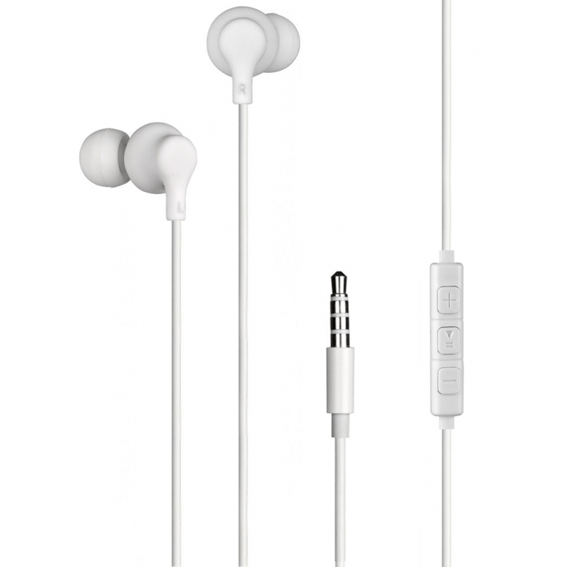 Ecouteurs Jack 3.5mm Intra-auriculaire Télécommande et Micro Blanc - 7