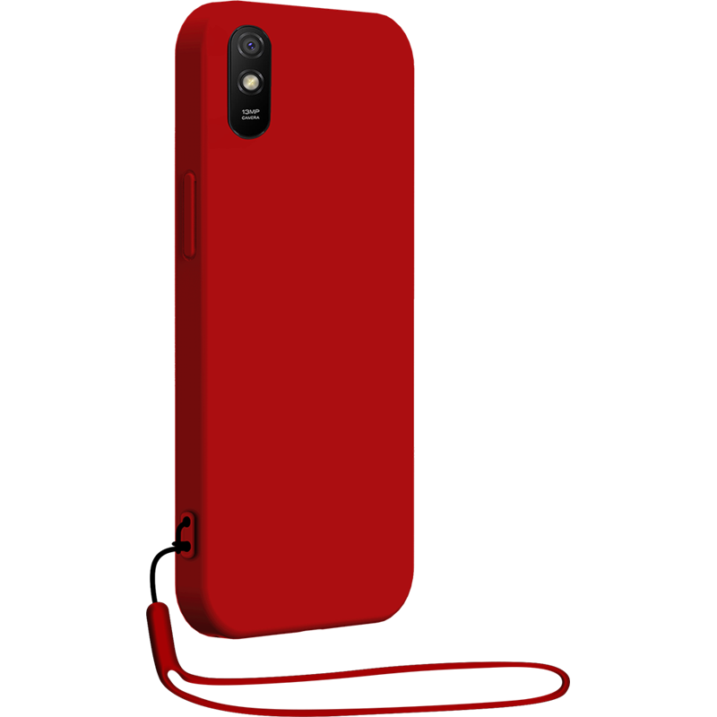 Coque Silicone + dragonne assortie Rouge pour Xiaomi Redmi 9A Bigben