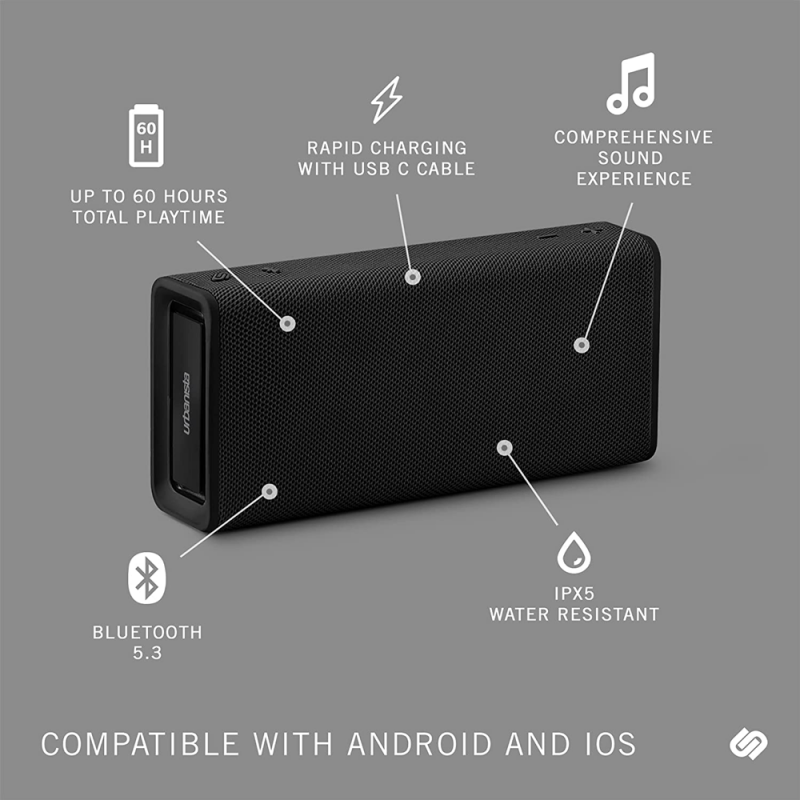 Image secondaire de Enceinte Bluetooth® Brisbane Plus IPX5 Contrôle vocal Midnight Noir Ur