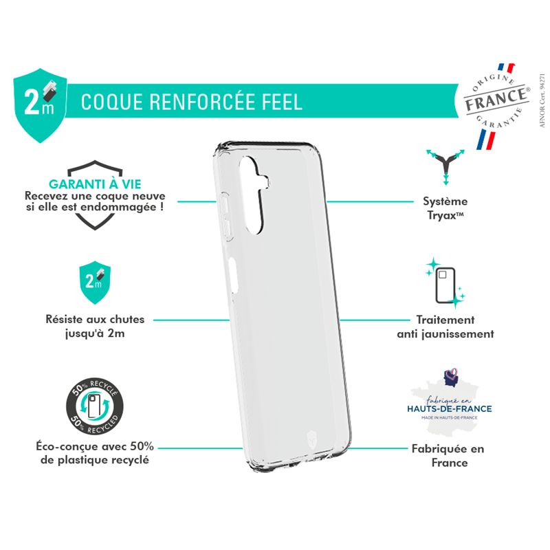 Image secondaire de Coque Renforcée Samsung G A34 5G FEEL Origine France Garantie Transpar