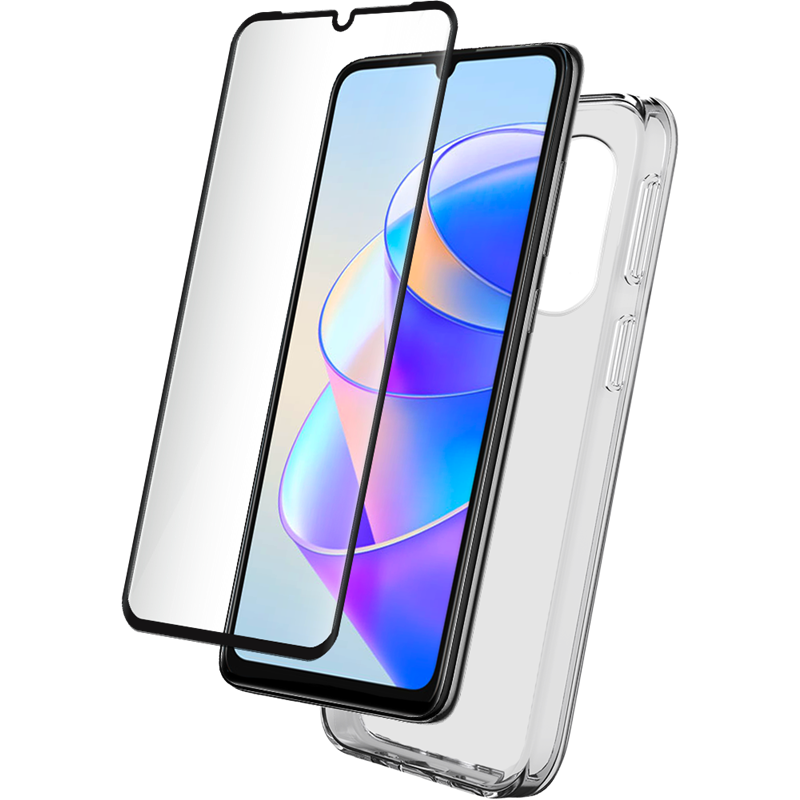 Pack X7a Accessoires Coque Transparente + Verre trempé Bigben