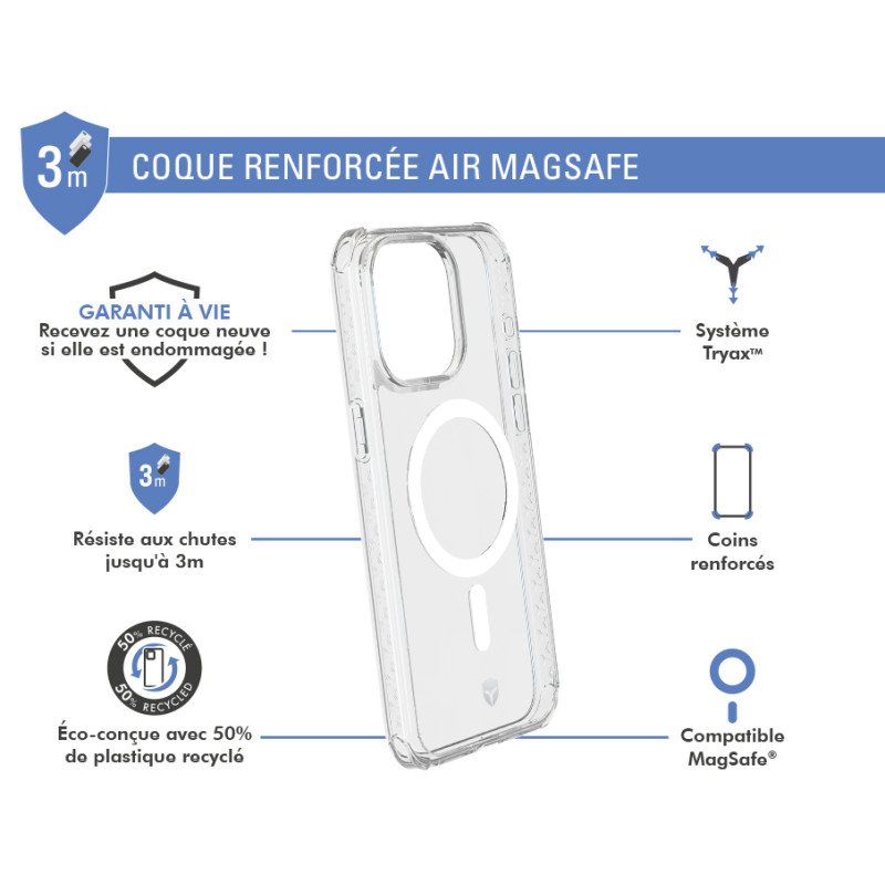 Image secondaire de Coque Renforcée iPhone 15 Pro AIR Compatible MagSafe Transparente - Ga