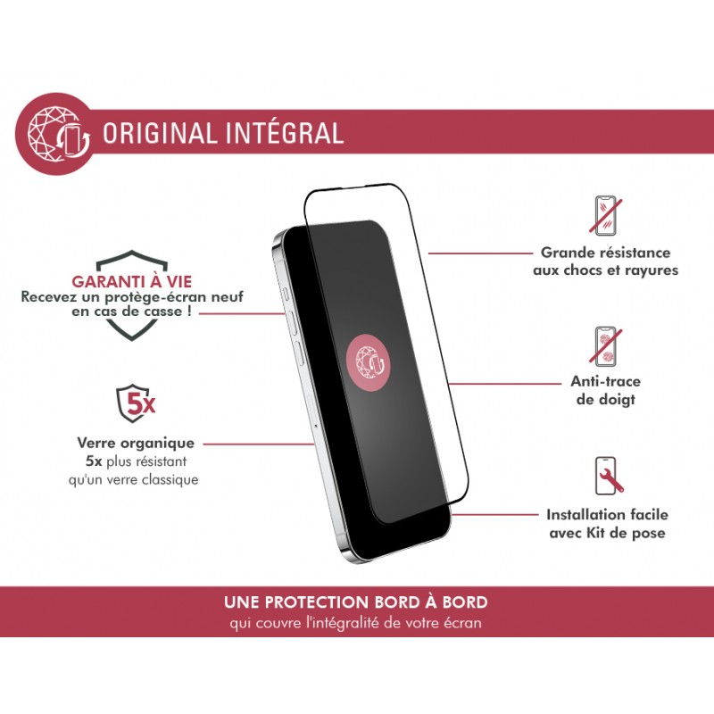 Image secondaire de Protège écran iPhone 15 Pro 2.5D Original - Garanti à vie Force Glass
