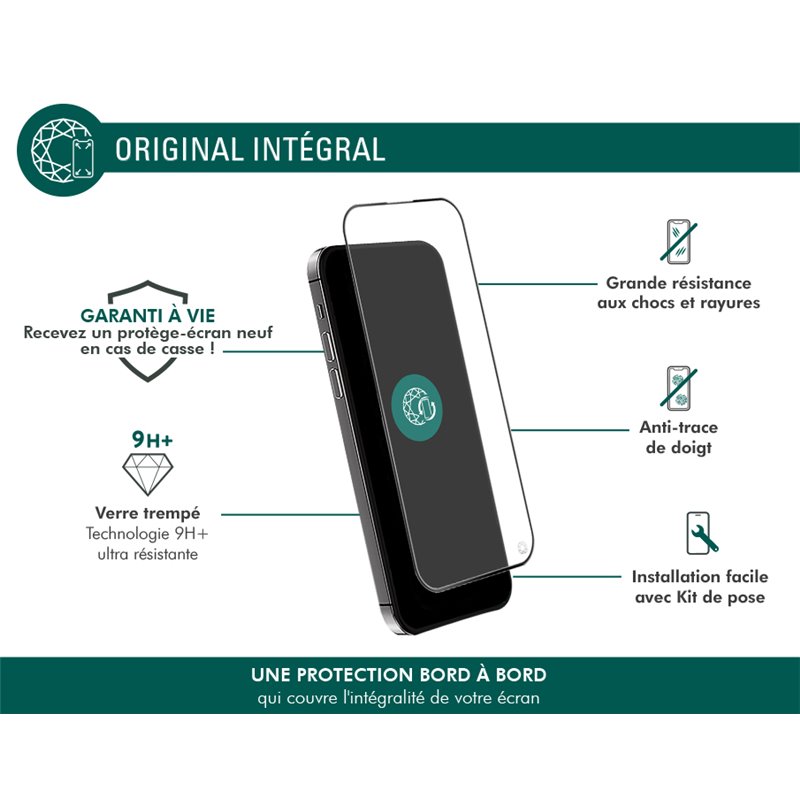 Image secondaire de Protège écran iPhone 15 Plus 2.5D Original - Garanti à vie Force Glass