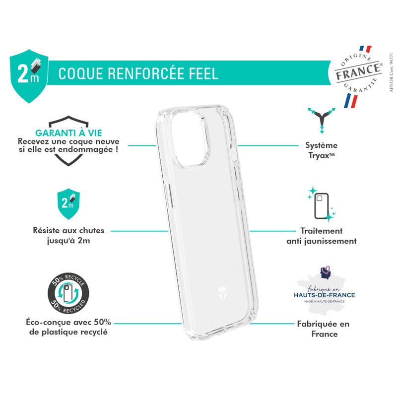 Image secondaire de Coque Renforcée iPhone 15 Plus FEEL Origine France Garantie Transparen