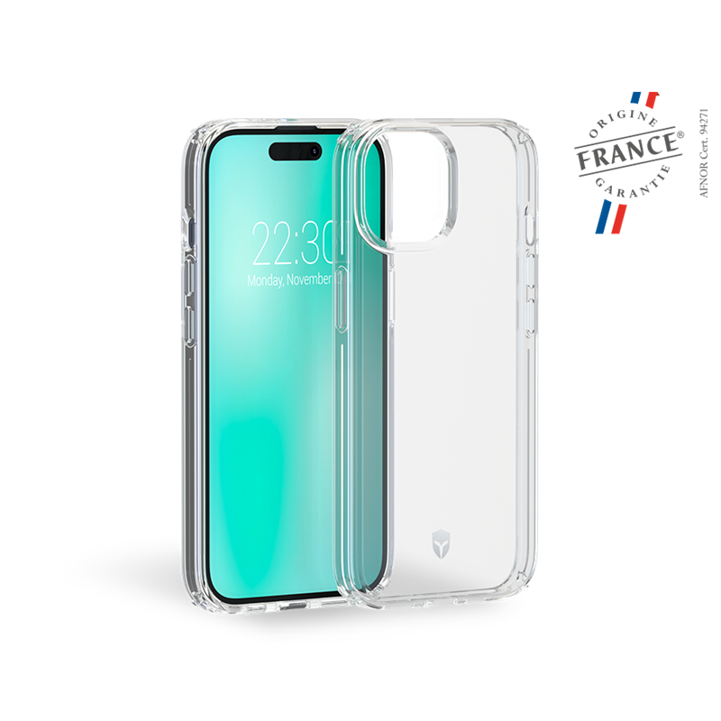 Coque Renforcée iPhone 15 FEEL Origine France Garantie Transparente