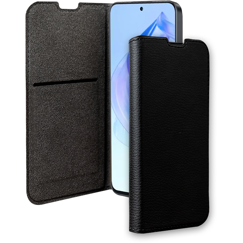 Etui Folio Wallet Honor 90 Lite Support vidéo Noir - 65% Plastique rec