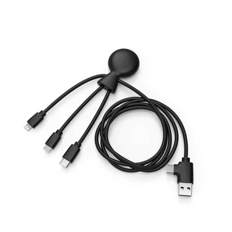 Image secondaire de Câble 5 en 1 Mr BIO Ecoresponsable USB C & USB C & Lightning 1m Noir X