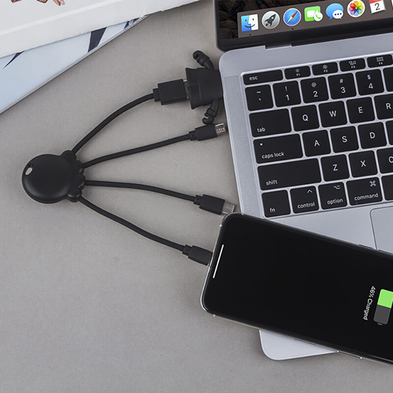 Image secondaire de Câble 3 en 1 Octopus Ecoresponsable USB A/micro USB & USB C & Lightnin