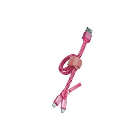 CABLE DOUBLE 2A CHARGE USB/MICRO-USB 0.35M ROSE