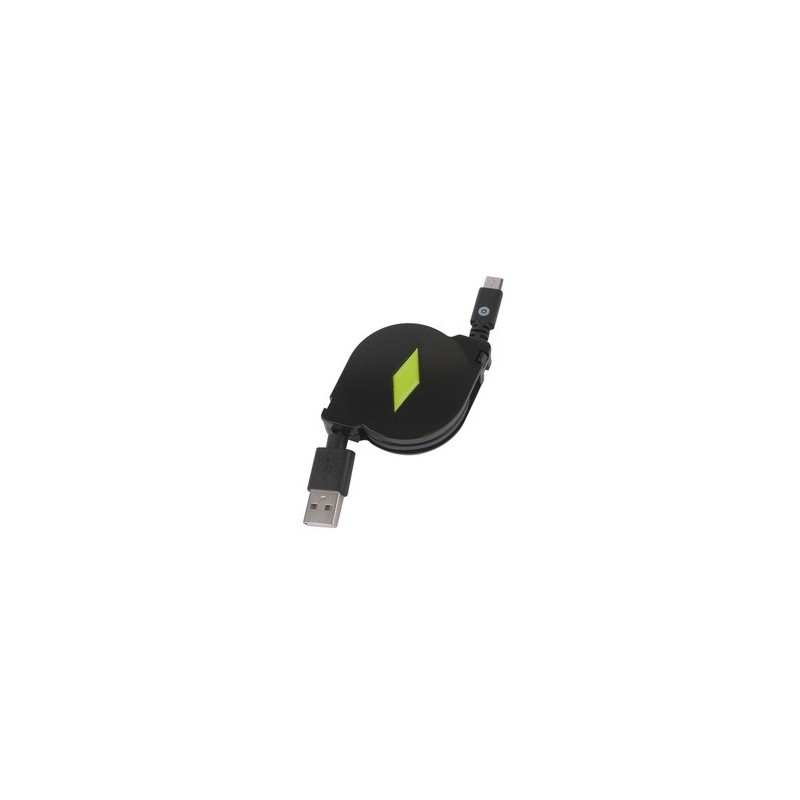 Câble Retractable 2.1A USB/Micro-USB Noir