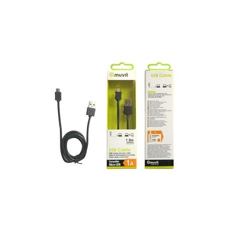 SPRING CABLE ROND CHARGE & SYNCHRO 1A MICRO-USB 1M NOIR